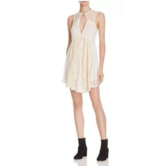 ✨FREE PEOPLE Don't You Dare Sz Medium Dress in Neutral Combo✨ - Picture 2 of 15